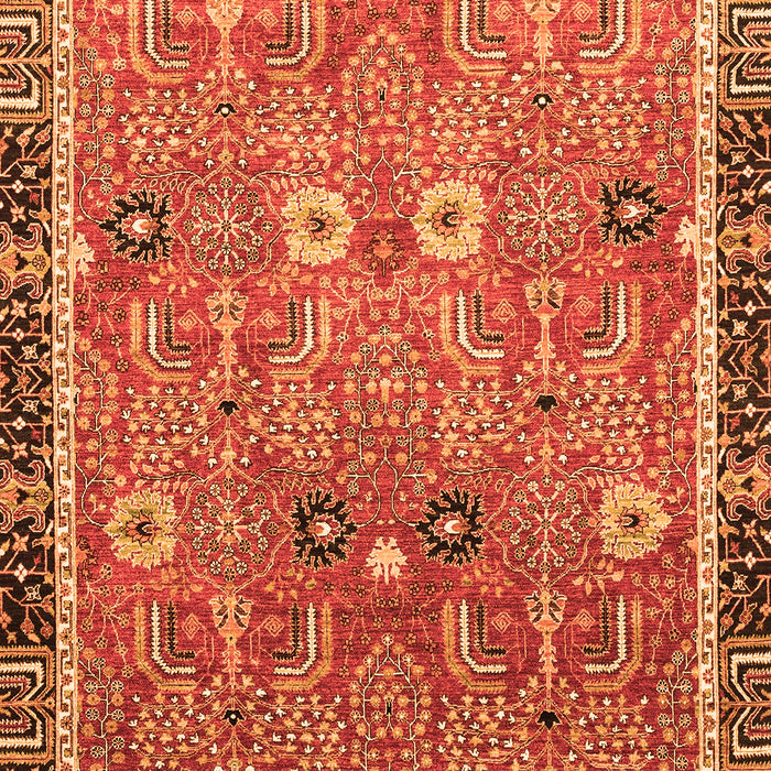 Machine Washable Oriental Orange Traditional Area Rugs, wshabs3125org