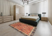 Abstract Red Oriental Rug in a Bedroom, abs3125