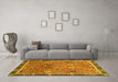 Machine Washable Oriental Yellow Traditional Rug in a Living Room, wshabs3125yw