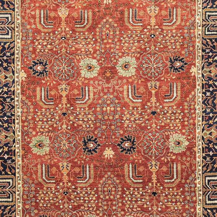 Machine Washable Abstract Tomato Red Rug, wshabs3125