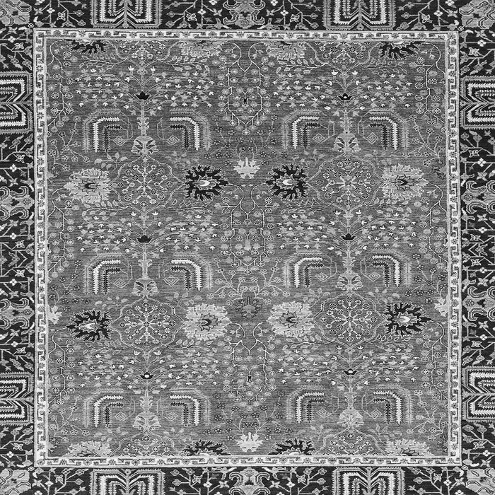 Square Machine Washable Oriental Gray Traditional Rug, wshabs3125gry