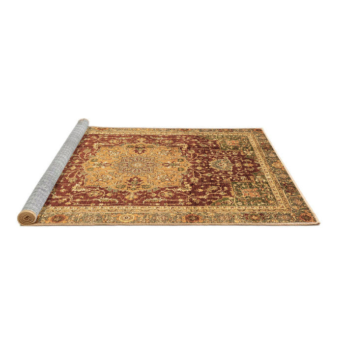 Sideview of Machine Washable Abstract Brown Modern Rug, wshabs3126brn