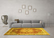 Machine Washable Abstract Yellow Modern Rug in a Living Room, wshabs3126yw