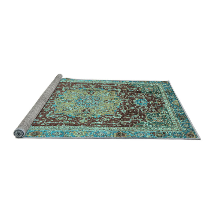 Sideview of Machine Washable Abstract Light Blue Modern Rug, wshabs3126lblu