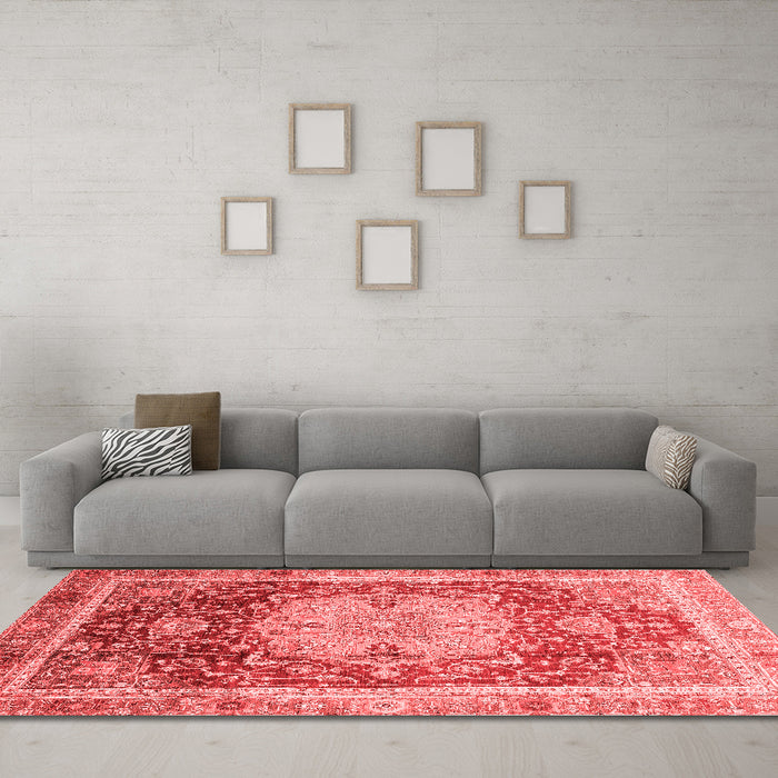 Modern Red Washable Rugs