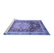 Sideview of Machine Washable Abstract Blue Modern Rug, wshabs3126blu