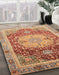 Abstract Red Modern Rug in Family Room, abs3126