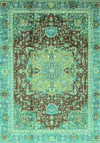 Abstract Turquoise Modern Rug, abs3126turq