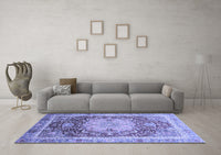 Machine Washable Abstract Blue Modern Rug, wshabs3126blu