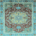 Square Abstract Light Blue Modern Rug, abs3126lblu