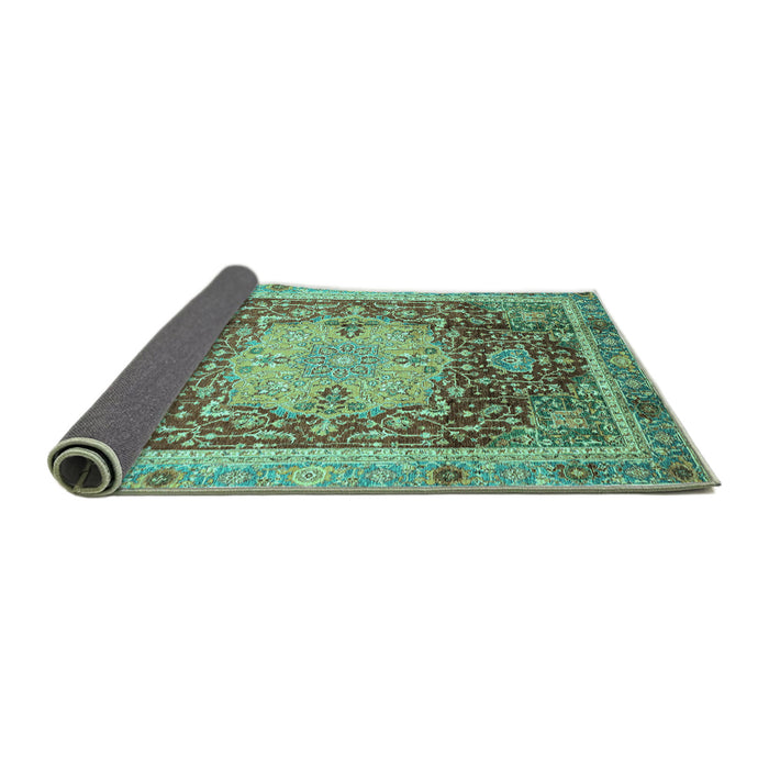 Sideview of Abstract Turquoise Modern Rug, abs3126turq
