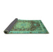 Sideview of Abstract Turquoise Modern Rug, abs3126turq