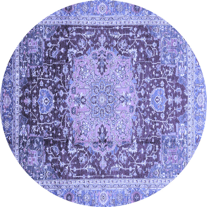 Round Abstract Blue Modern Rug, abs3126blu