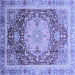 Square Abstract Blue Modern Rug, abs3126blu