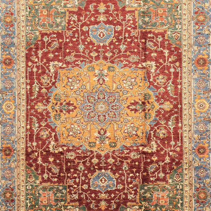 Machine Washable Abstract Red Rug, wshabs3126