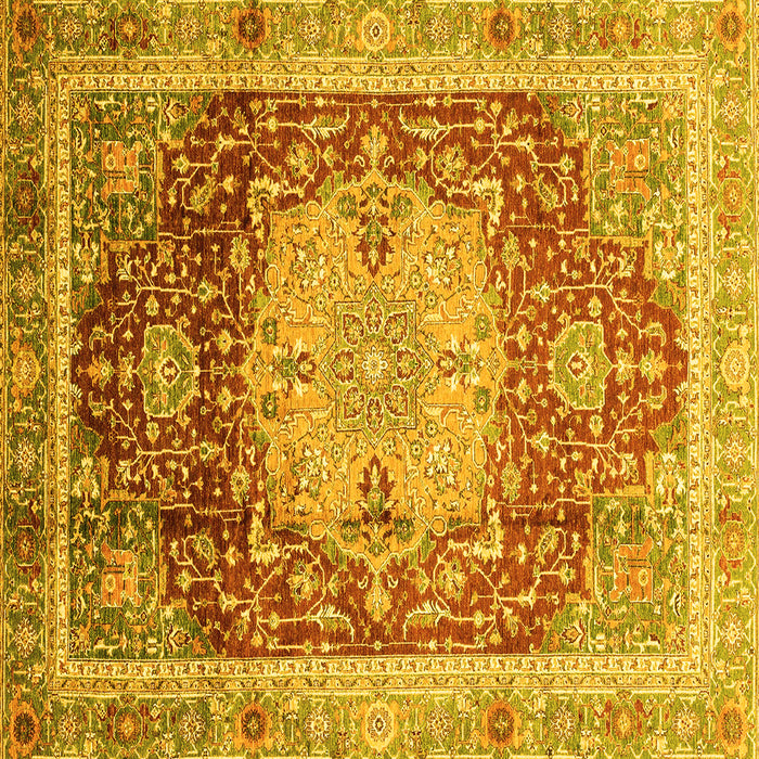 Square Abstract Yellow Modern Rug, abs3126yw