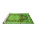 Sideview of Machine Washable Abstract Green Modern Area Rugs, wshabs3126grn