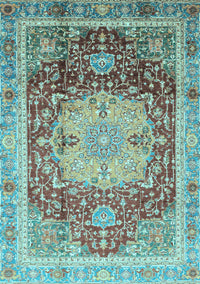 Abstract Light Blue Modern Rug, abs3126lblu