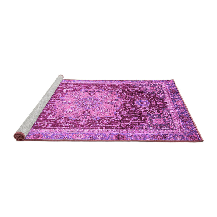 Sideview of Machine Washable Abstract Purple Modern Area Rugs, wshabs3126pur