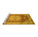 Sideview of Machine Washable Abstract Yellow Modern Rug, wshabs3126yw