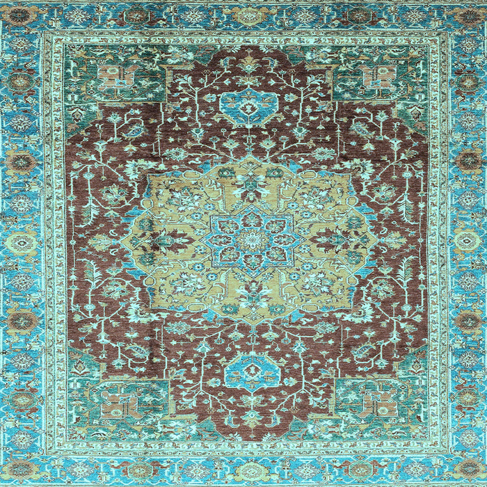 Square Machine Washable Abstract Light Blue Modern Rug, wshabs3126lblu