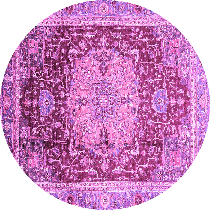 Round Abstract Purple Modern Rug, abs3126pur
