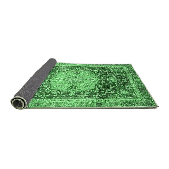 Sideview of Abstract Emerald Green Modern Rug, abs3126emgrn