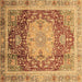 Square Abstract Brown Modern Rug, abs3126brn