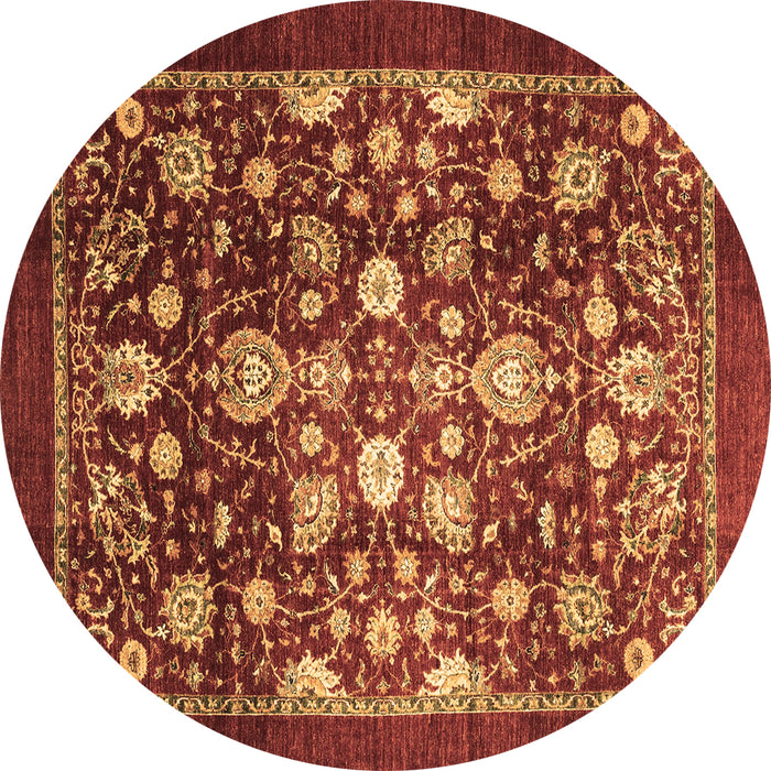 Round Machine Washable Abstract Brown Modern Rug, wshabs3127brn