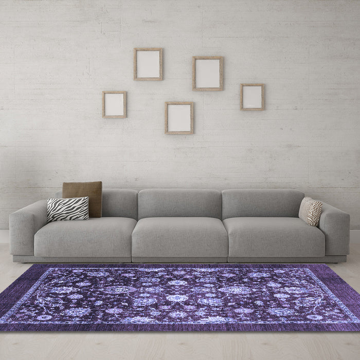 Machine Washable Abstract Blue Modern Rug in a Living Room, wshabs3127blu