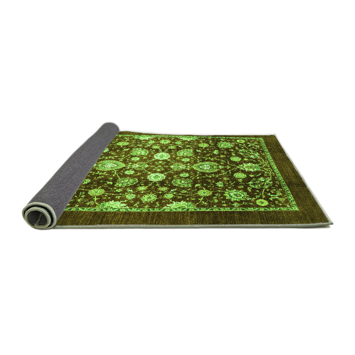 Sideview of Abstract Green Modern Rug, abs3127grn