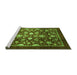 Sideview of Machine Washable Abstract Green Modern Area Rugs, wshabs3127grn