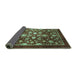 Sideview of Abstract Turquoise Modern Rug, abs3127turq