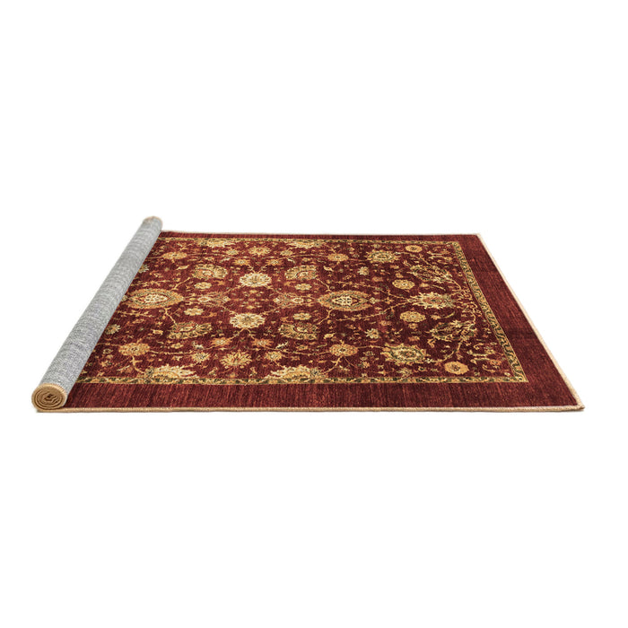 Sideview of Machine Washable Abstract Brown Modern Rug, wshabs3127brn