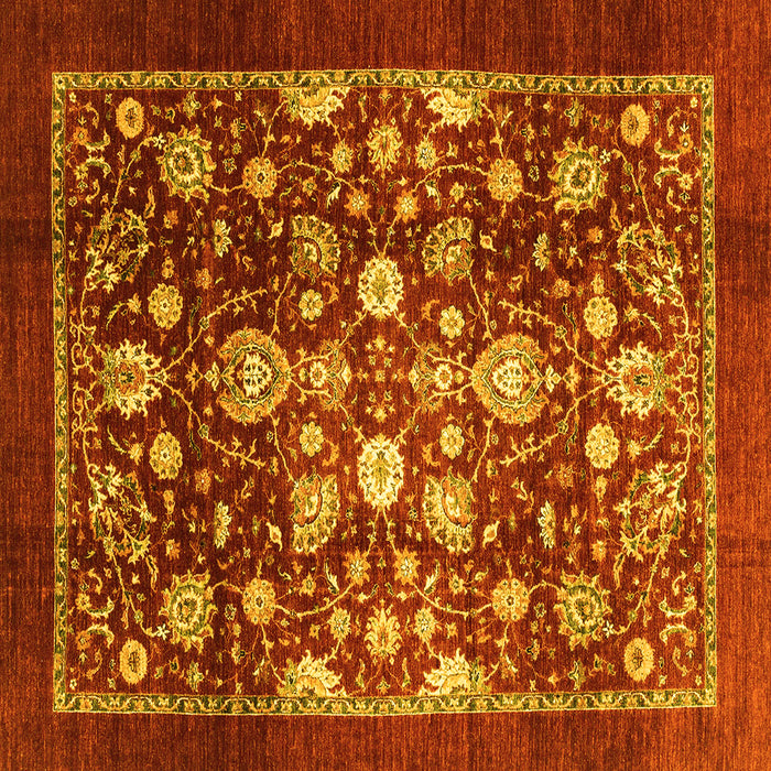 Square Machine Washable Abstract Yellow Modern Rug, wshabs3127yw