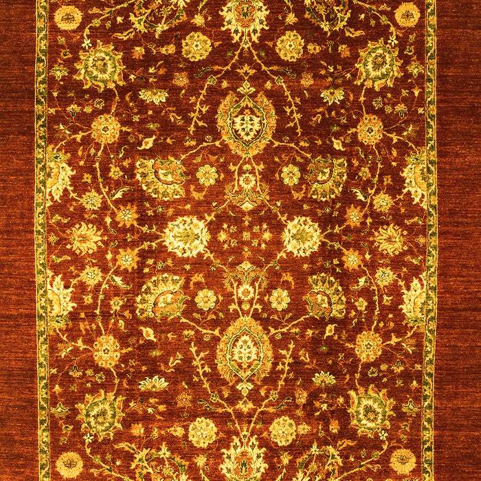 Machine Washable Abstract Yellow Modern Rug, wshabs3127yw