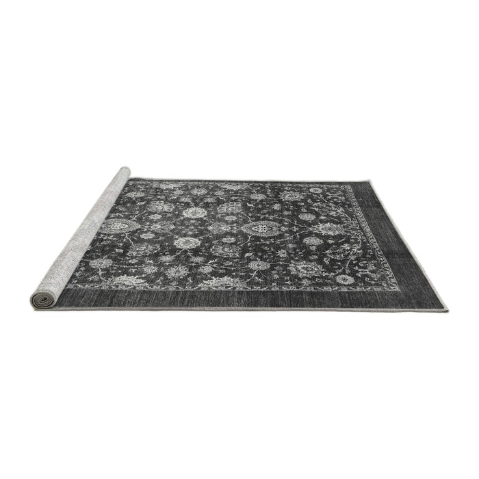 Sideview of Machine Washable Abstract Gray Modern Rug, wshabs3127gry
