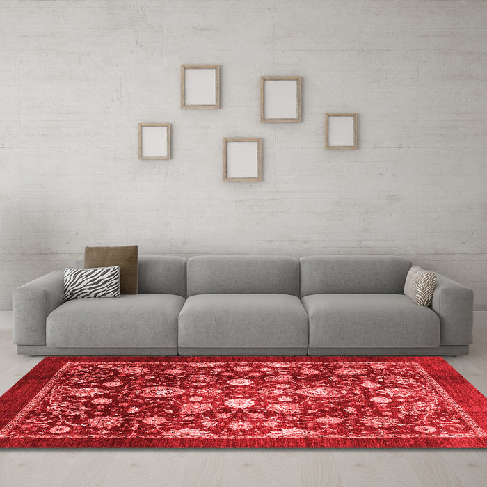 Modern Red Washable Rugs