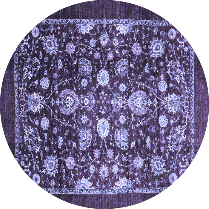 Round Machine Washable Abstract Blue Modern Rug, wshabs3127blu