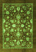 Machine Washable Abstract Green Modern Area Rugs, wshabs3127grn