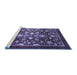 Sideview of Machine Washable Abstract Blue Modern Rug, wshabs3127blu