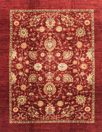 Machine Washable Abstract Red Rug, wshabs3127