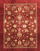 Machine Washable Abstract Red Rug, wshabs3127