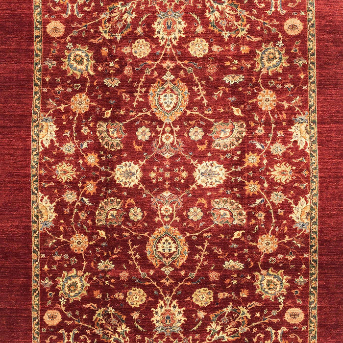 Machine Washable Abstract Red Rug, wshabs3127
