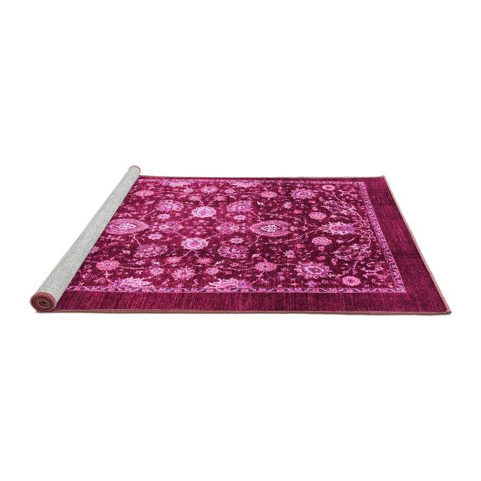 Sideview of Machine Washable Abstract Pink Modern Rug, wshabs3127pnk
