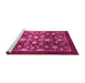 Sideview of Machine Washable Abstract Pink Modern Rug, wshabs3127pnk