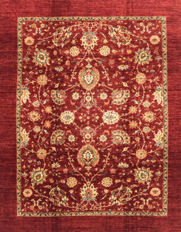 Abstract Red Modern Rug, abs3127