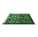 Sideview of Machine Washable Abstract Emerald Green Modern Area Rugs, wshabs3127emgrn