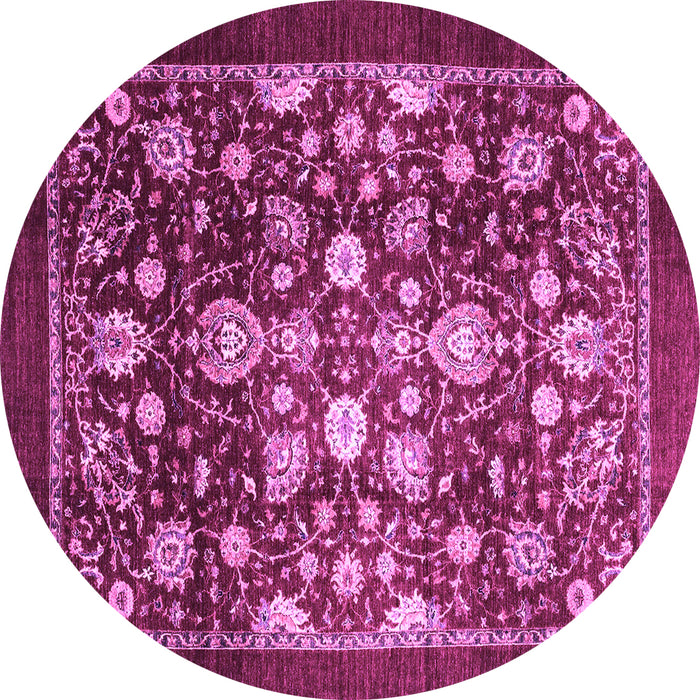 Round Abstract Purple Modern Rug, abs3127pur