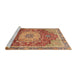 Sideview of Machine Washable Abstract Red Rug, wshabs3128